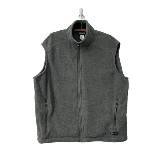 Patagonia Mens Synchilla Gray Sleeveless Full Zip Fleece Vest Size 2XLarge - Picture 1 of 5